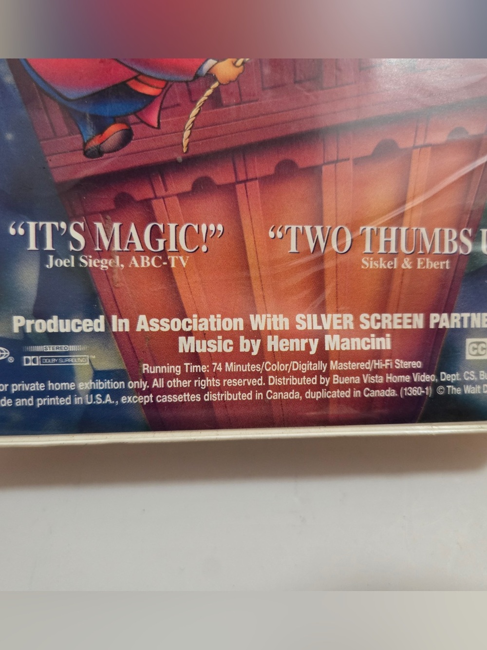 Disney The Great Mouse Detective VHS The Classics Collection 1992 Basil Sherlock - Picture 7 of 9